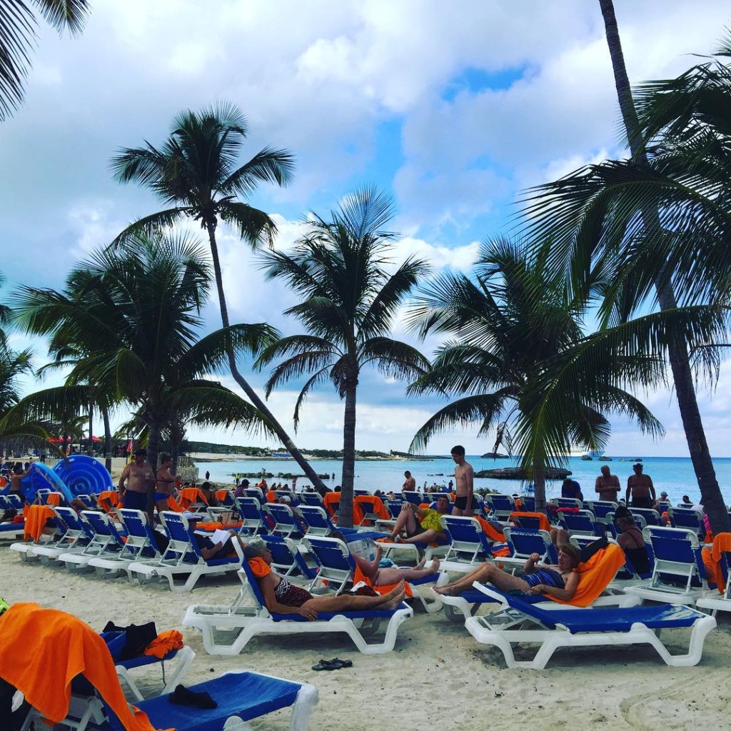 The beach at Great Stirrup Cay in the Bahamas.