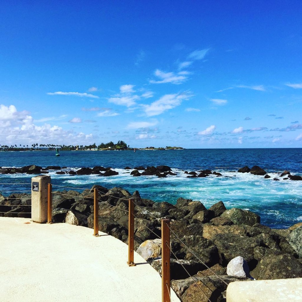 An observation deck at El Morro in San Juan is the perfect place to watch the ships enter the harbor.