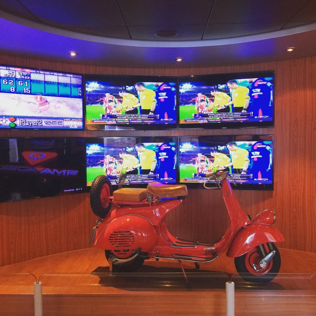 A Vespa in the Sports Bar on the MSC Divina