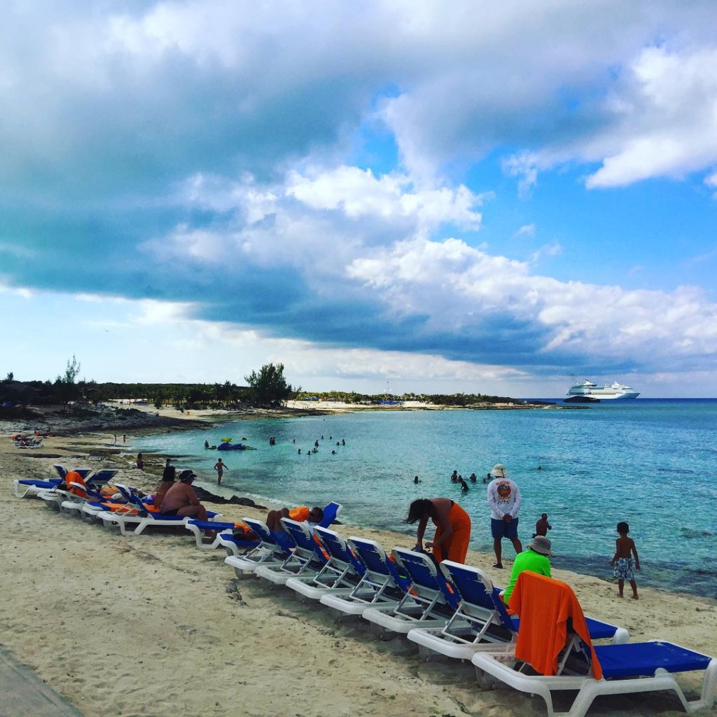 The beach at Great Stirrup Cay in the Bahamas.