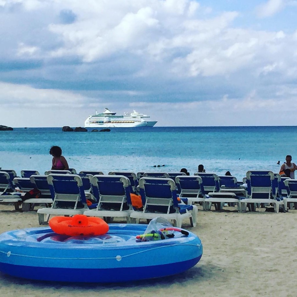 The beach at Great Stirrup Cay in the Bahamas.