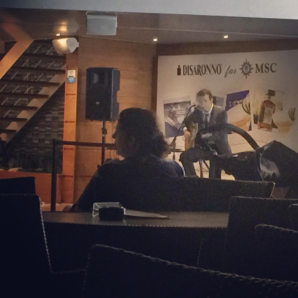 A soloist entertains at the Garden Terrace on the MSC Divina