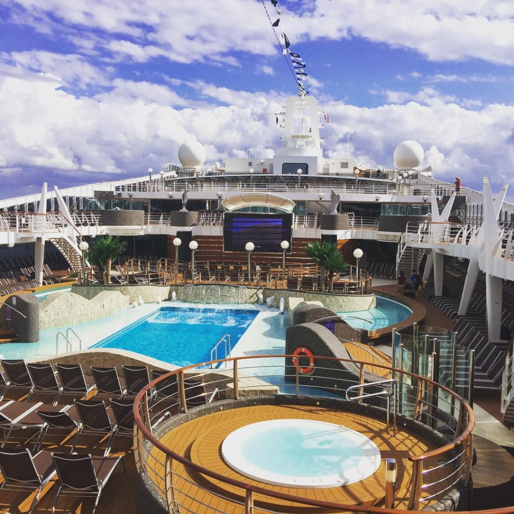 A view of the pool deck on the MSC Divina