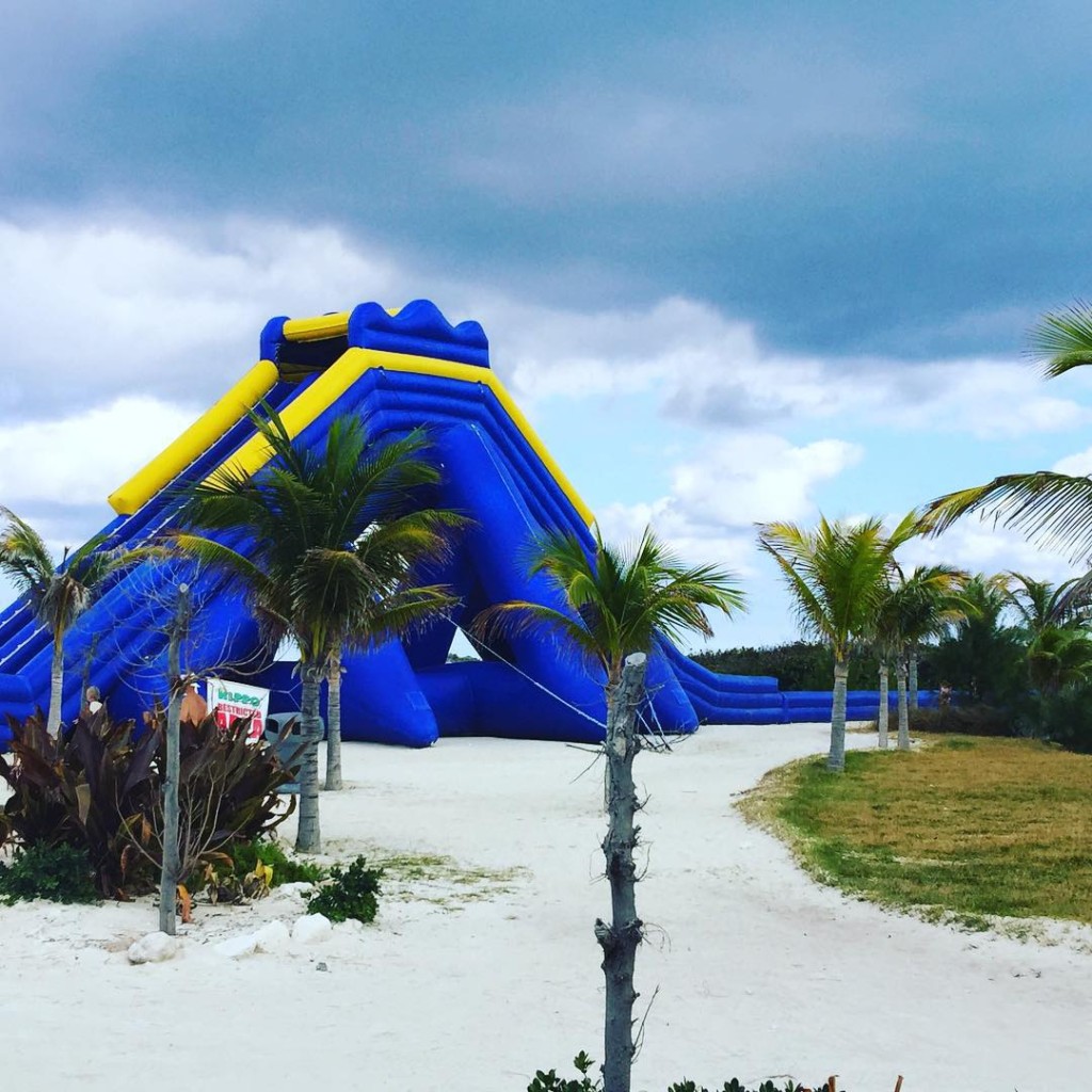 The Hippo Slide on the beach at Great Stirrup Cay in the Bahamas.