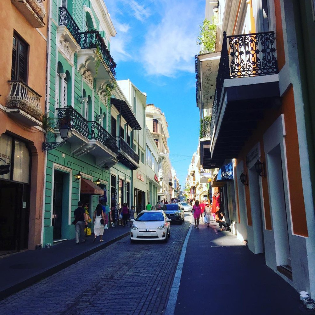 Plenty of shops line the narrow streets in San Juan.