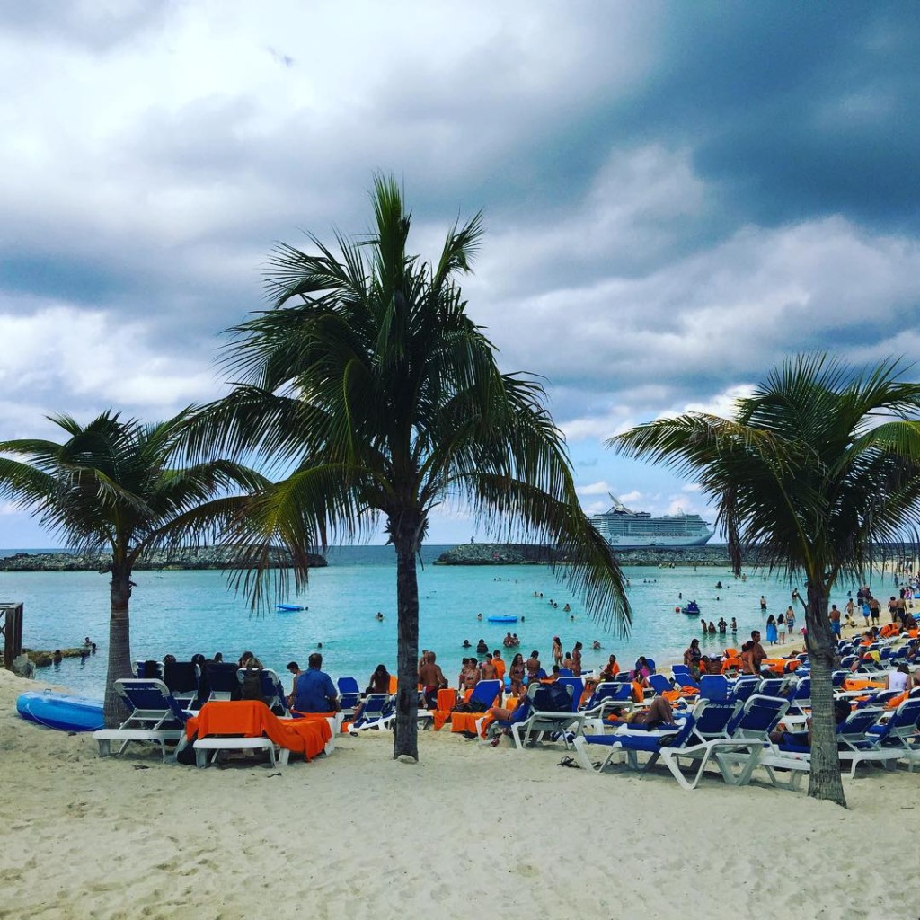 The beach at Great Stirrup Cay in the Bahamas.