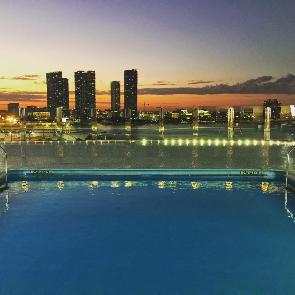 A view of Miami from the infinity pool on the MSC Divina