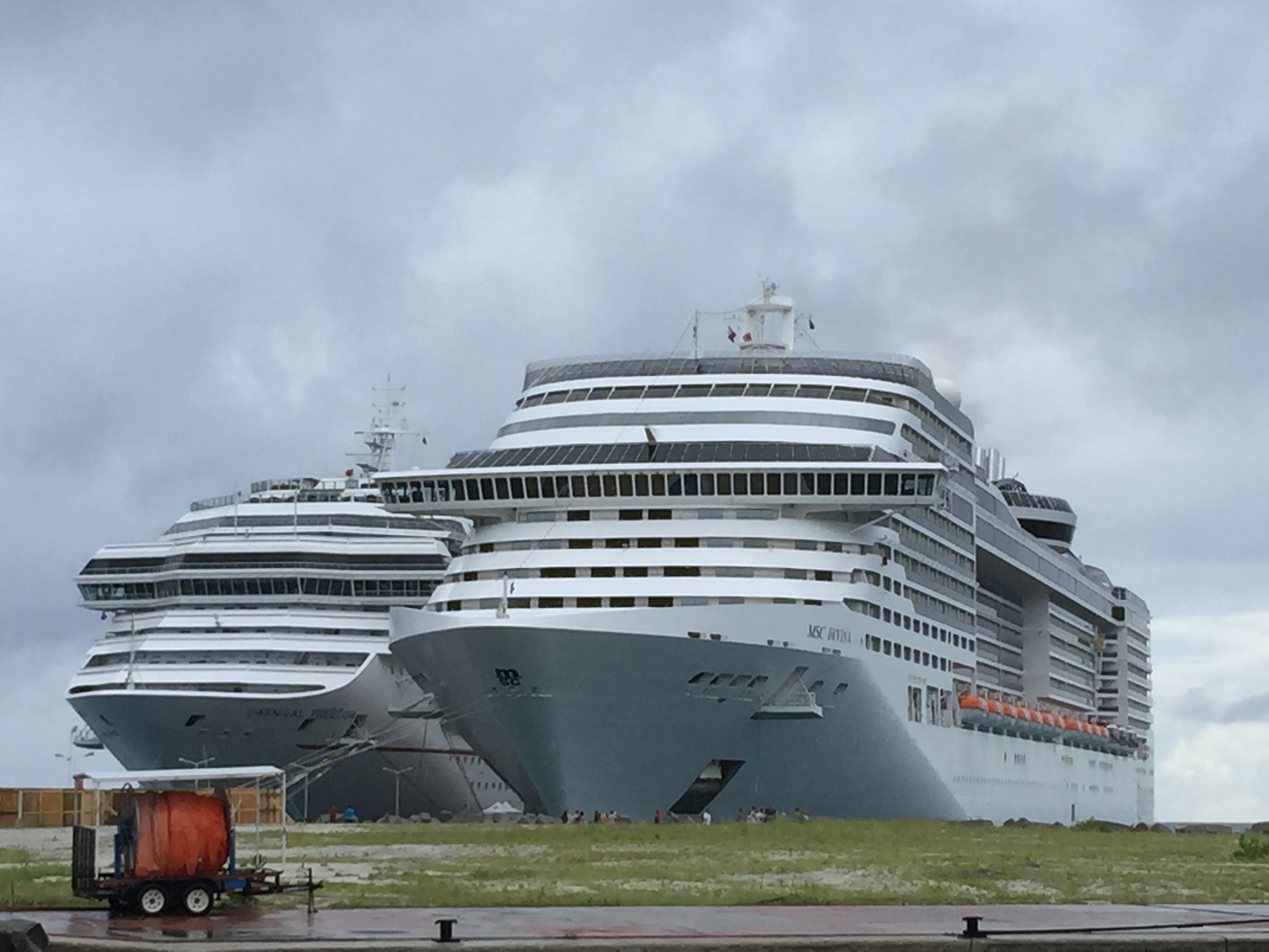 The MSC Divina docked in St. Maarten