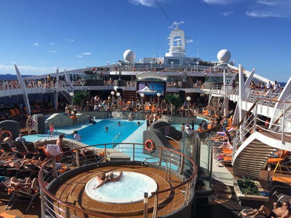 The main outdoor pool on the MSC Divina