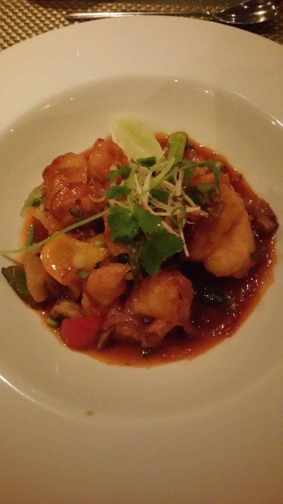 Szechuan Shrimp with Thai Basil from Tamarind on Holland America Line's ms Eurodam