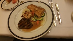 Filet, Shrimp & FIsh from the main dining room on Holland America Line's ms Eurodam