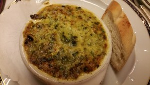 Baked French Onion Soup from the main dining room onboard Holland America Line's ms Eurodam