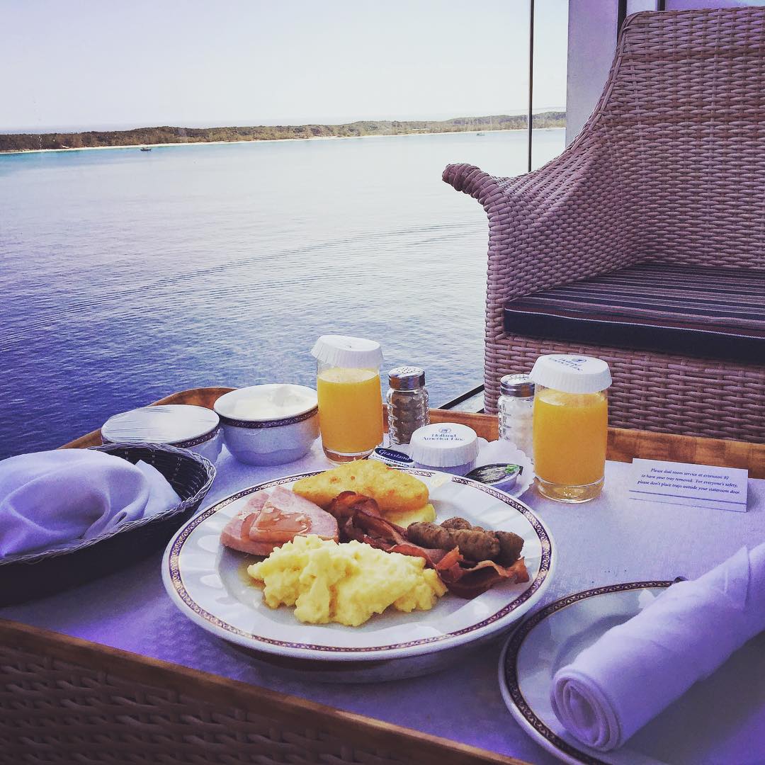 There's nothing better than room service breakfast when you're on a cruise!