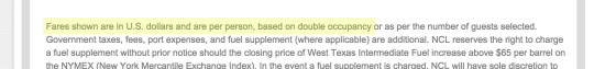 A typical disclaimer in the terms and conditions that alerts vacation shoppers that rates are based on double occupancy.