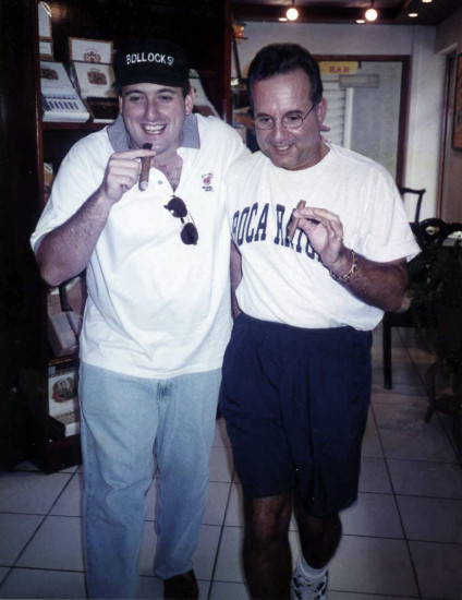 Carnival Cruise Line's Senior Cruise Director, John Heald (L) and former Cruise Director Eddie Capone (R) in 1986 when Capone was Cruise Director on the Carnival Holiday. Photo credit: Eddie Capone