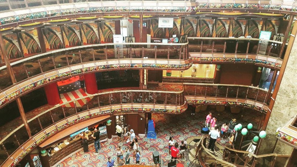 The atrium of the Carnival Paradise