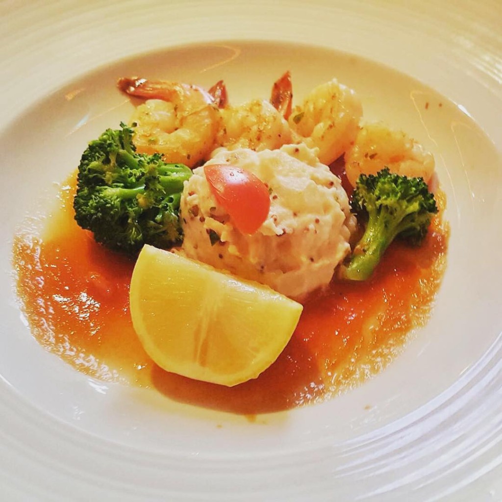 Shrimp from the main dining room on the Carnival Paradise