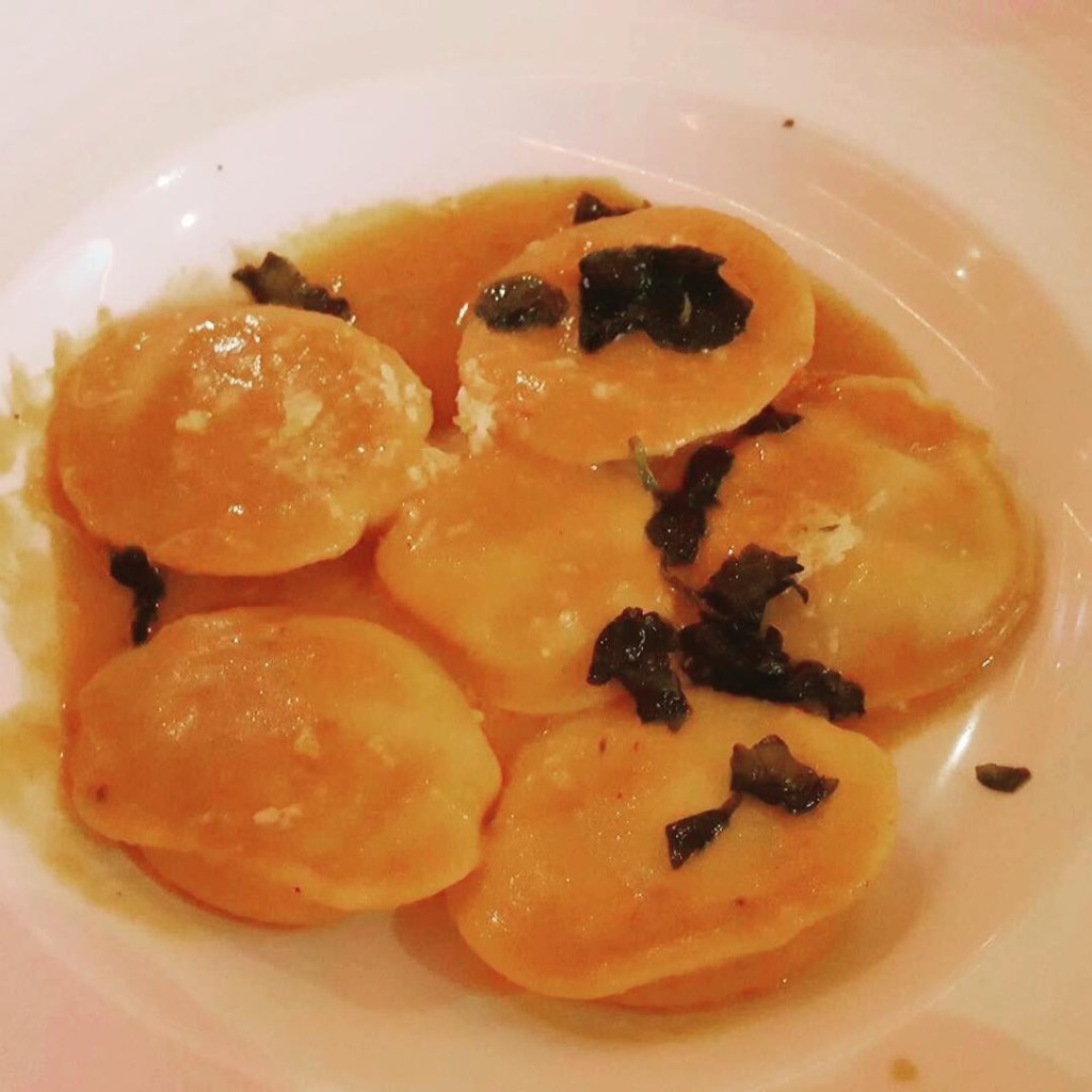 Seafood Ravioli from the main dining room on the Carnival Paradise