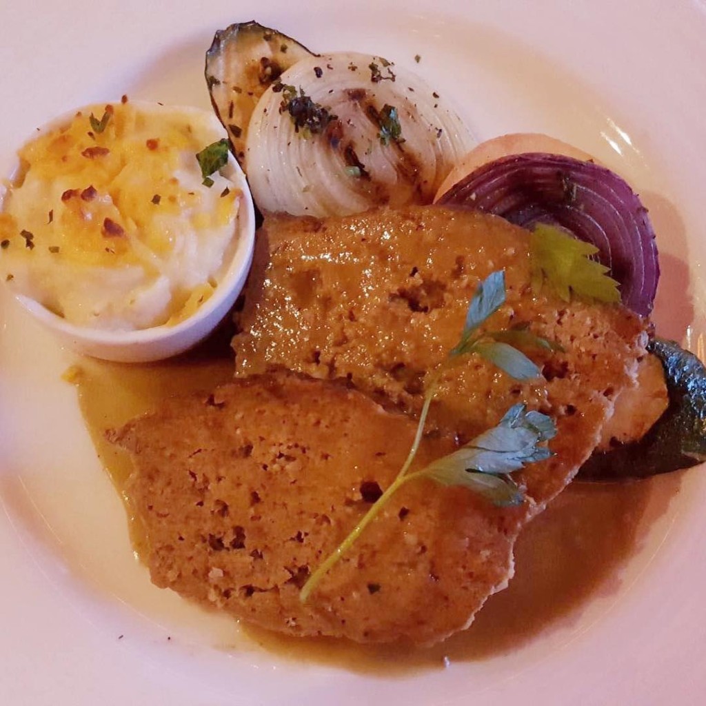 Meatloaf from the main dining room on the Carnival Paradise