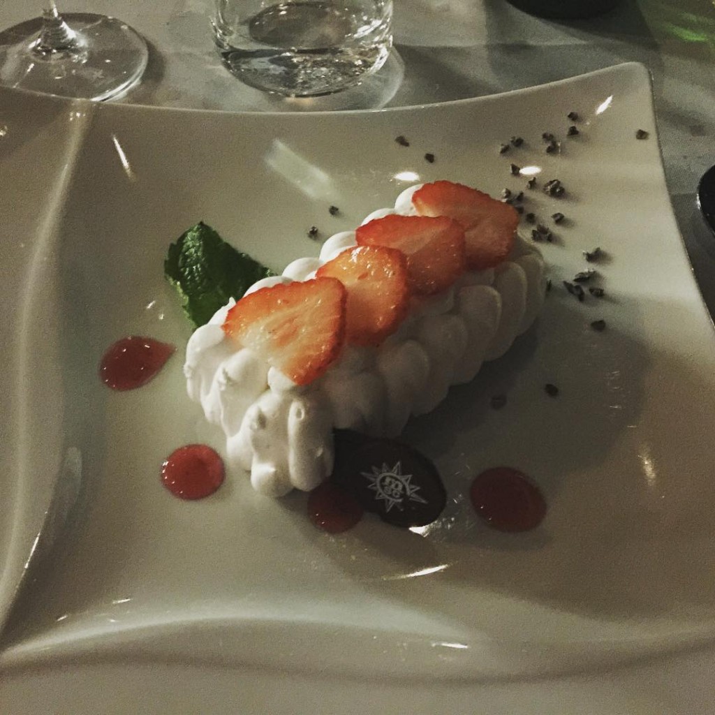 Vacherin Glace a la Fraise dessert from Galaxy Restaurant on MSC Divina