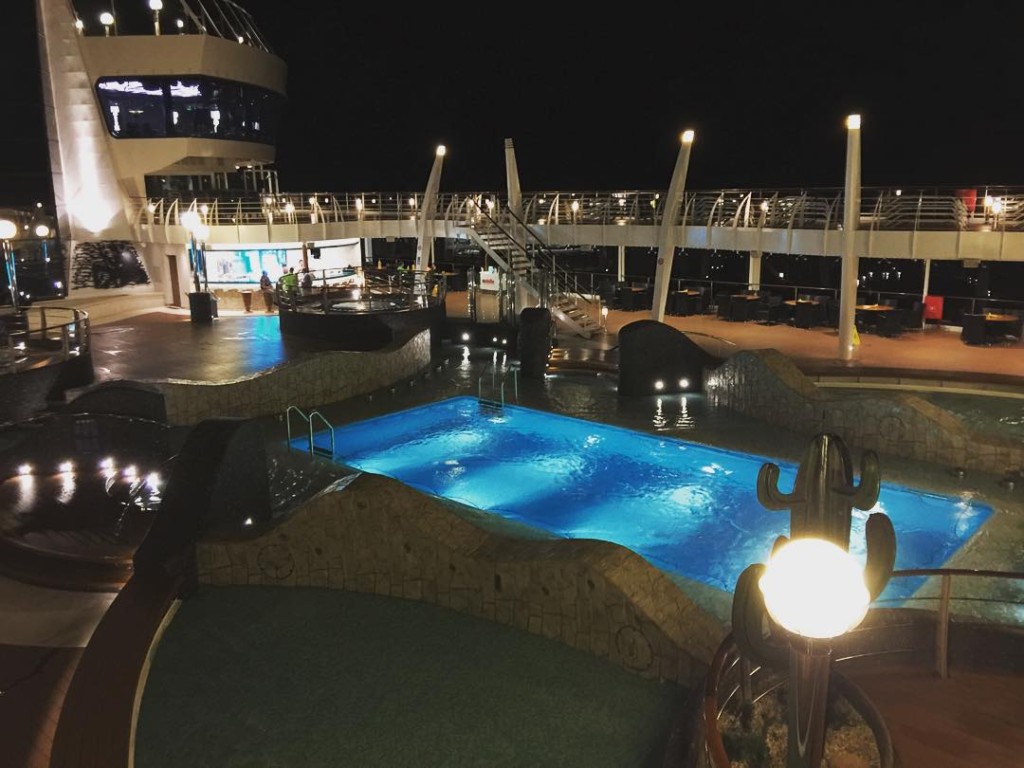 The pool at night on the MSC Divina