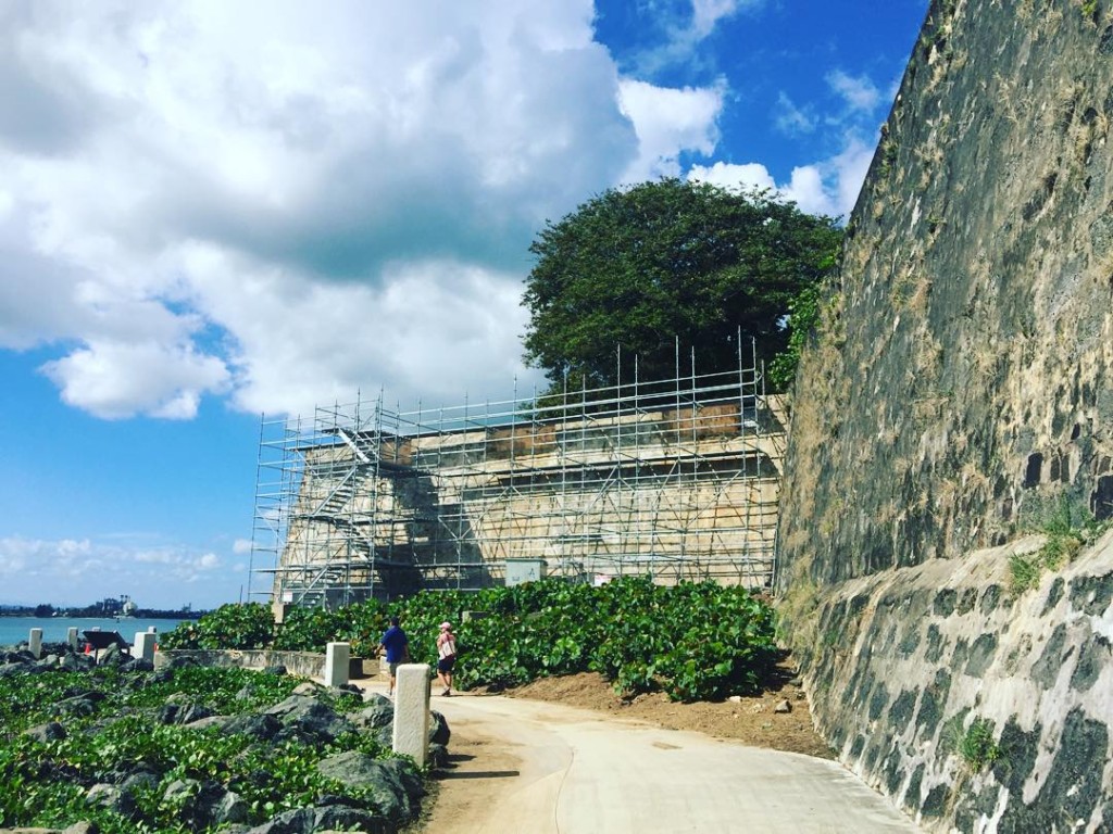 Some restoration work taking place at El Morro in San Juan, PR