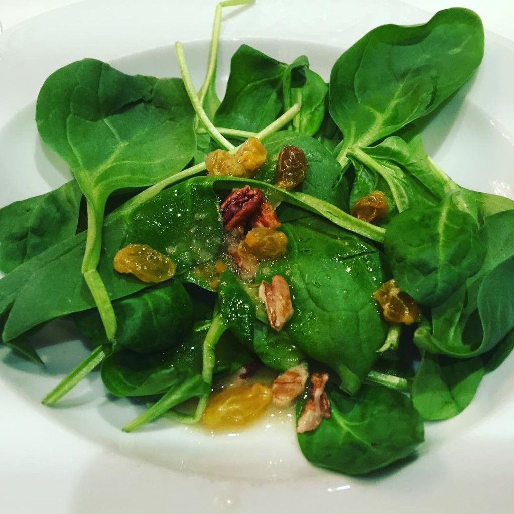 Spinach salad from the Gala Dinner on the MSC Divina