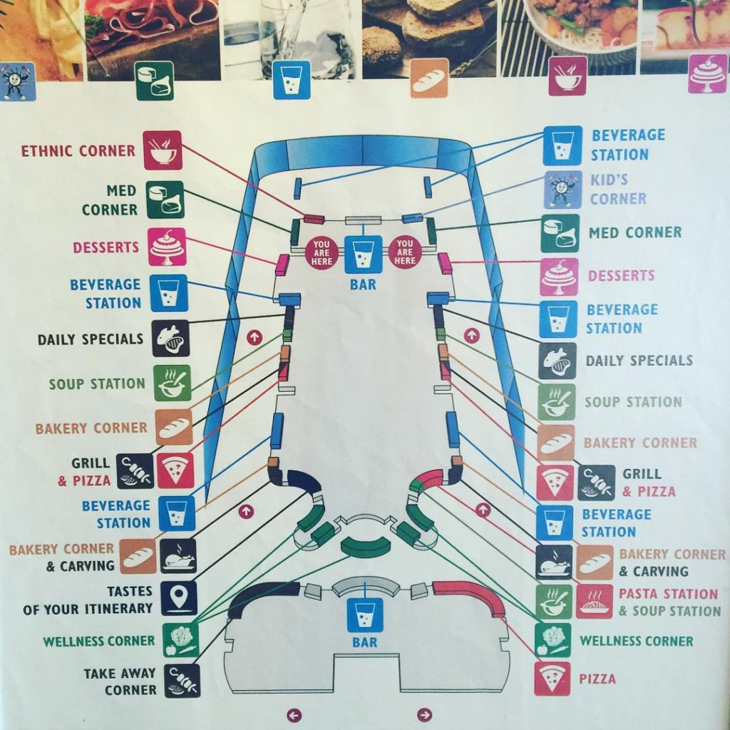 Map of the lunch buffet on MSC Divina