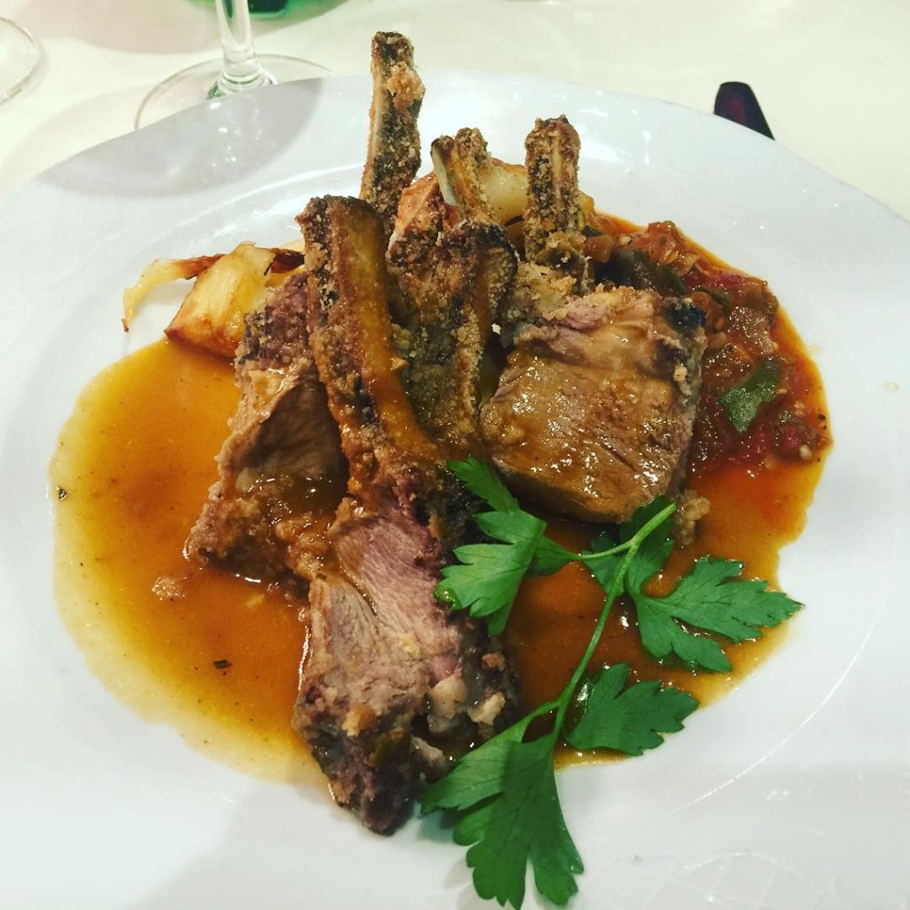 Dijon and Herb Crusted Rack of Lamb from main dining room on MSC Divina