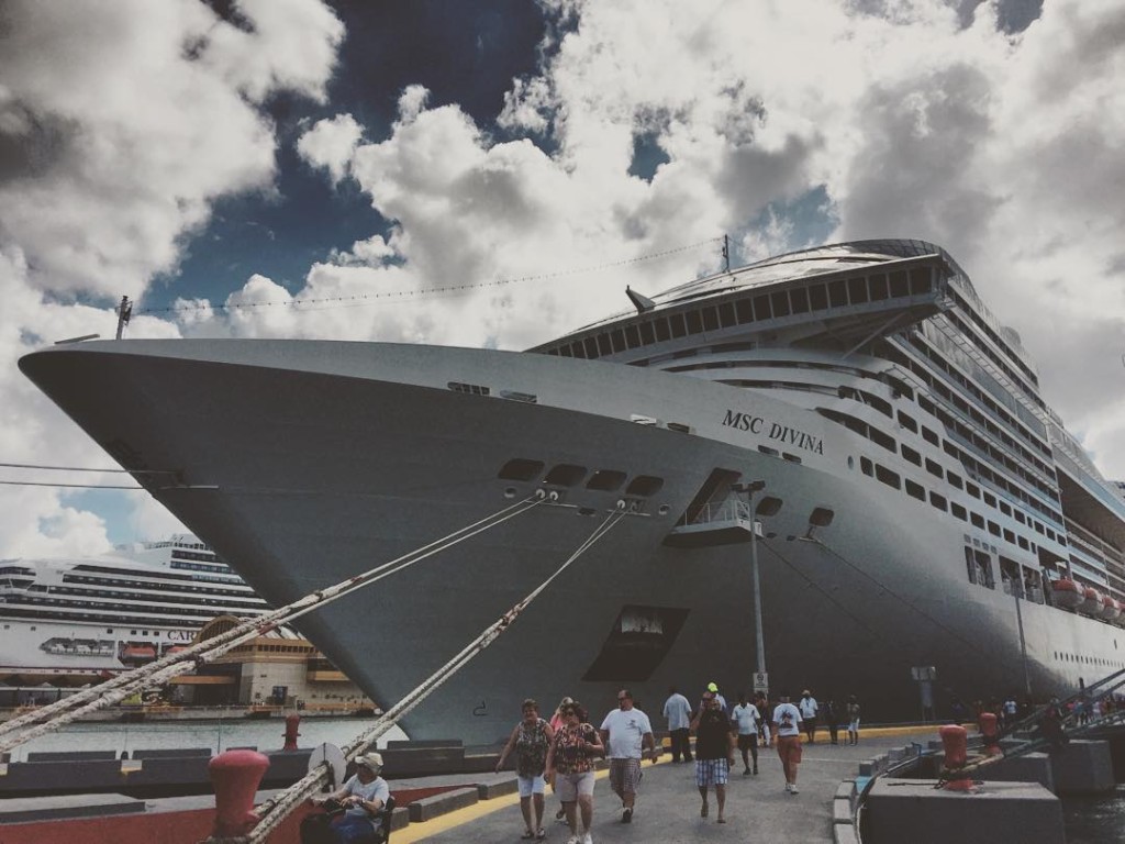 The MSC Divina docked in San Juan, PR