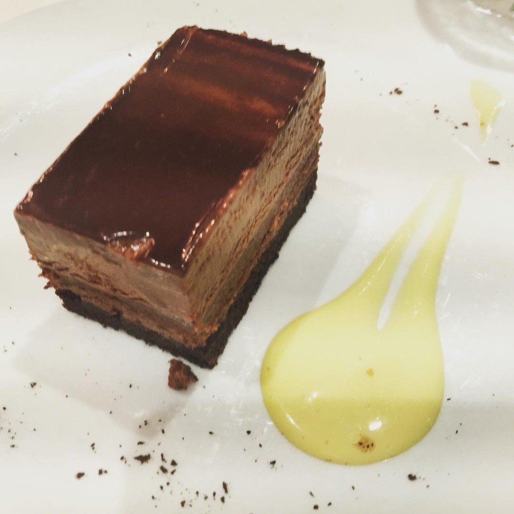 CrostiChoc dessert (crunchy praline, chocolate mousse and vanilla anglaise) from the Gala Dinner on the MSC Divina