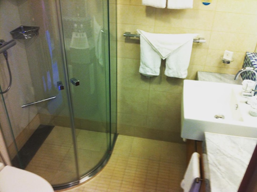 First floor bathroom in the Crown Loft Suite 1710 on Royal Caribbean's Allure of the Seas