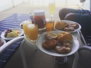 Breakfast on the balcony on Independence of the Seas