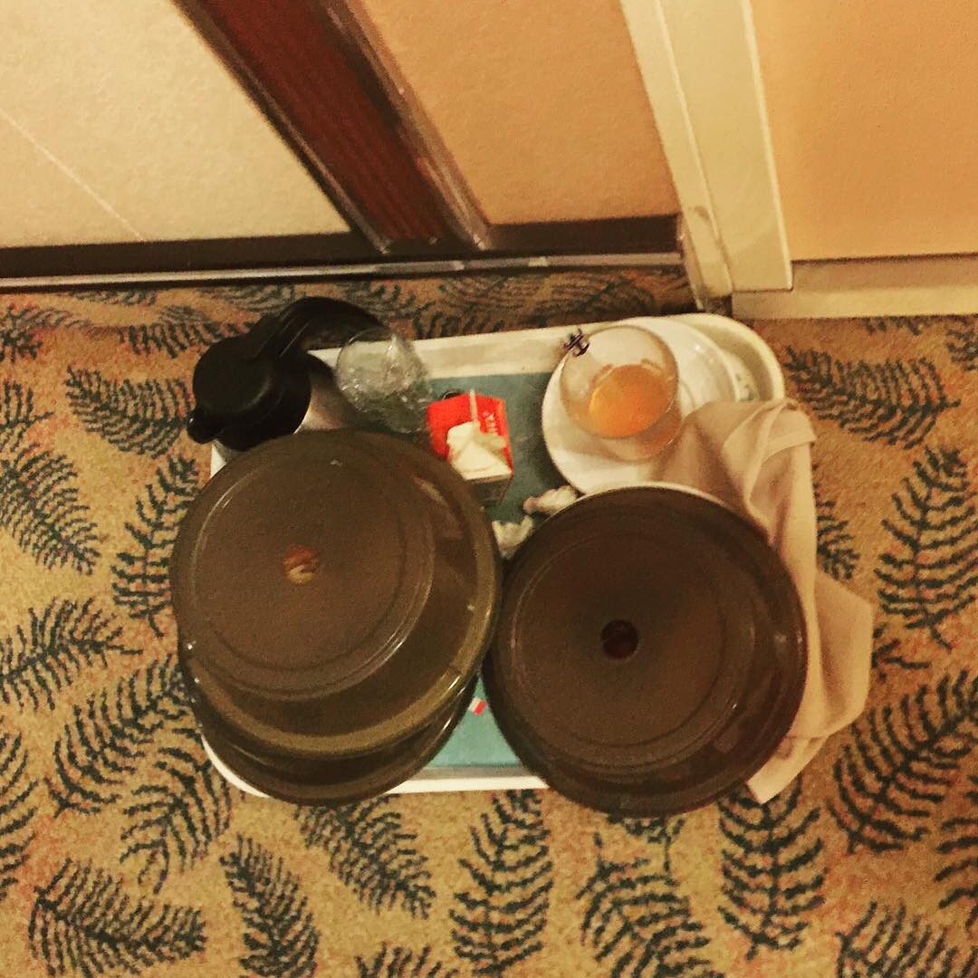 A pet peeve of mine - room service trays left out in the hallway.