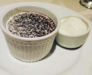 Warm Chocolate Melting Cake from the Black Pearl dining room on the Carnival Splendor