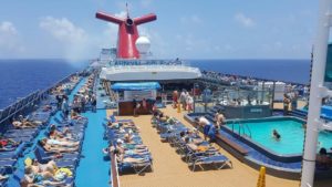 Beautiful view of the pool as the Carnival Splendor is at sea