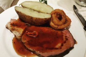 Prime Rib from the Black Pearl dining room on the Carnival Splendor