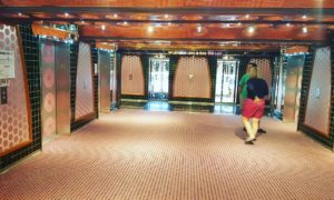 Typical elevator lobby on Carnival Splendor