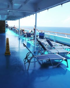 Outdoor lounge area on Carnival Splendor