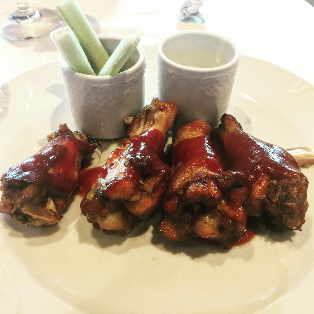 BBQ Chicken Wings from the Black Crab Restaurant on MSC Divina at lunchtime