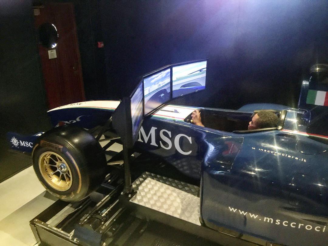 The F1 racecar simulator on MSC Divina