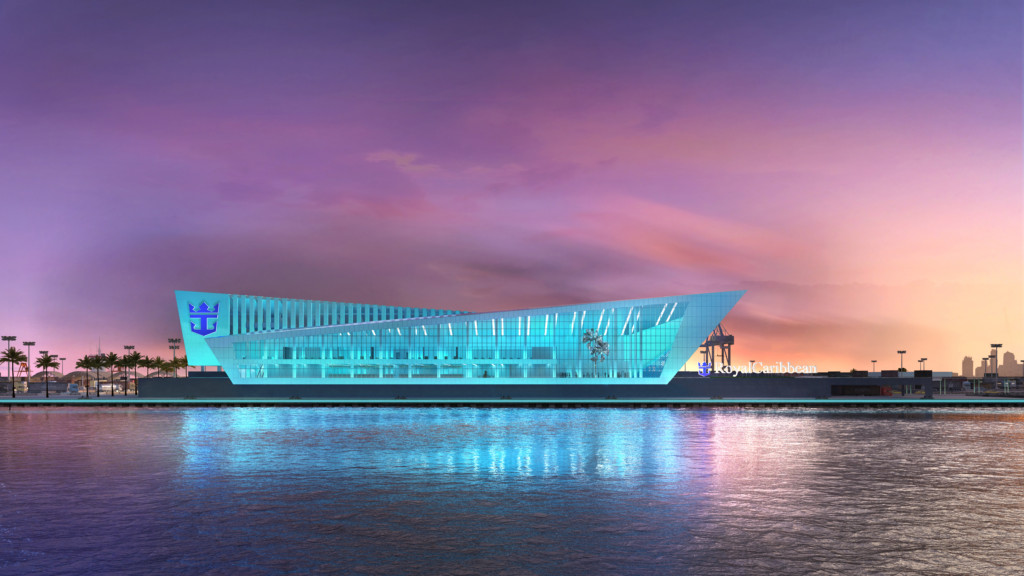 Royal Caribbean’s new terminal - Royal Caribbean Cruises Ltd. (RCL), in agreement with Miami-Dade County, will build and operate a new, world-class terminal at PortMiami. The iconic building is scheduled for late 2018.  Photo courtesy: Royal Caribbean