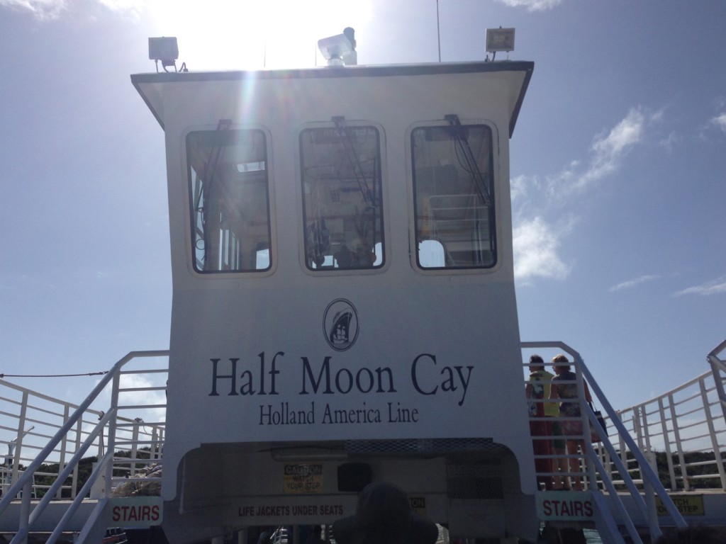 One of the tender boats from Half Moon Cay