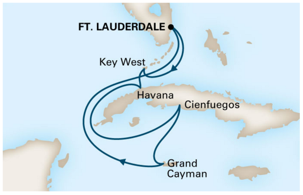 7-day Holland America Line Cuba cruise itinerary.