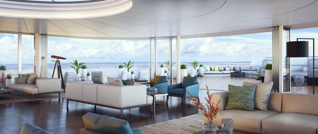 Rendering of the Observation Lounge on a Ritz-Carlton Yacht