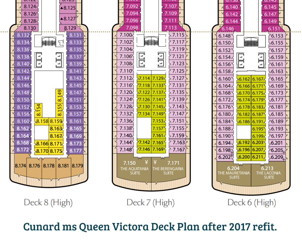 Cunard Line's Queen Victoria Deck Plan After 2017 Refit