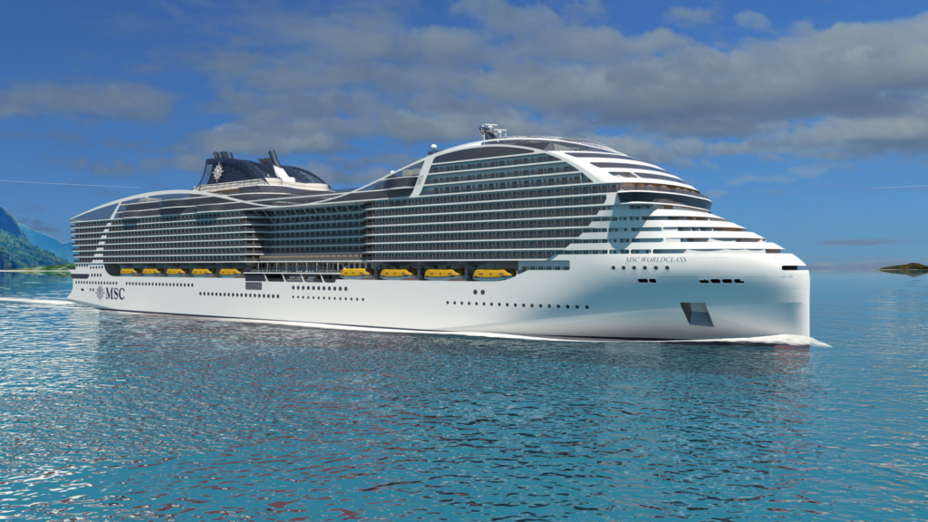 MSC World-class cruise ship debuting in 2022. Photo credit: MSC Cruises