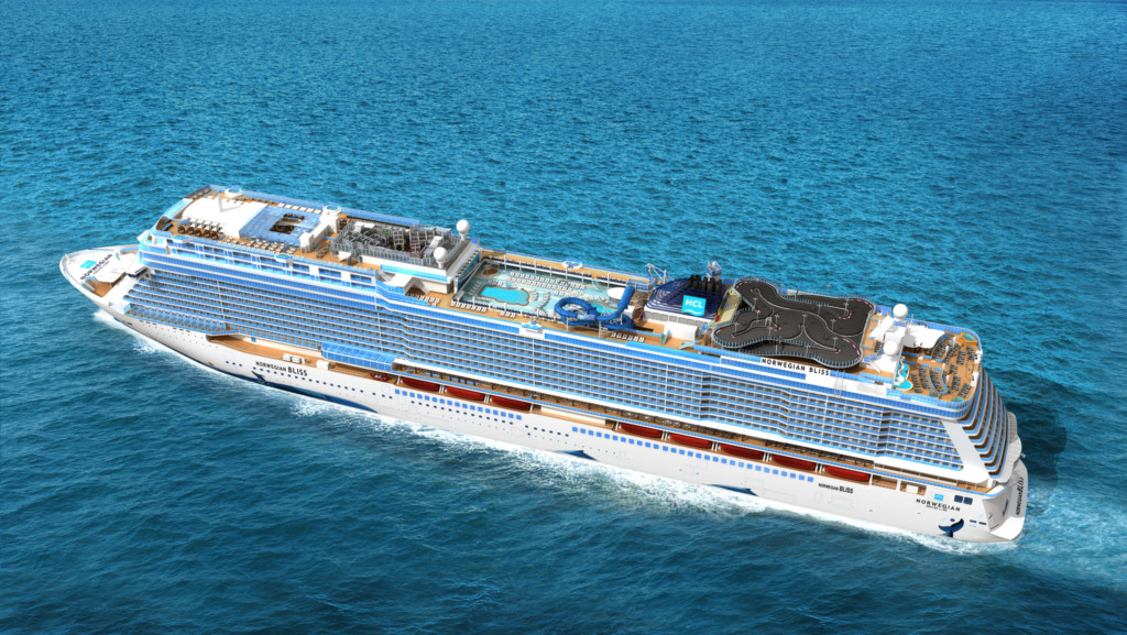 Norwegian Bliss, the newest cruise ship in the Norwegian Cruise Line fleet, arrives June 2018