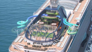 The water park and water slides on MSC Seaside