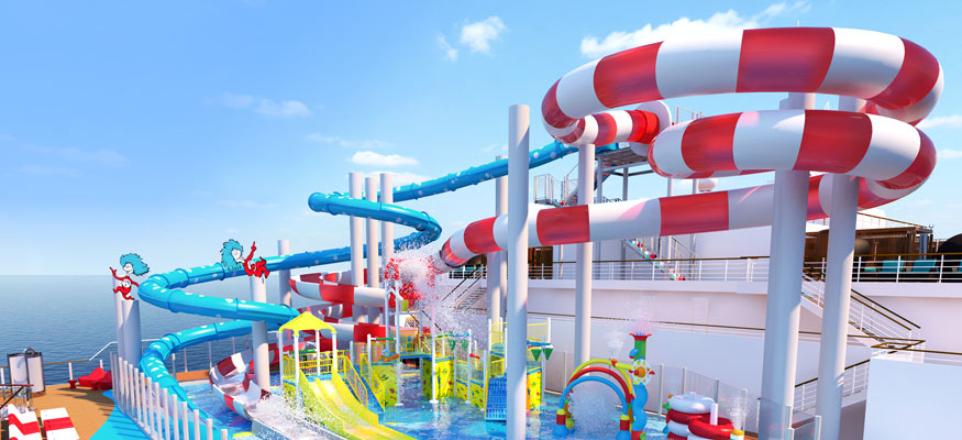 Dr. Suess WaterWorks Aqua Park on Carnival Horizon. Photo credit: Carnival Cruise Line